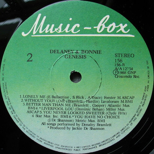 Delaney & Bonnie Genesis vinyl record used, rock