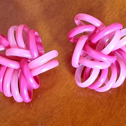 Vintage summer earrings pink fuchsia like new