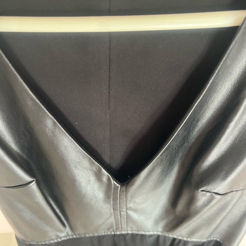 Evening top leather and lace like new, black, size S