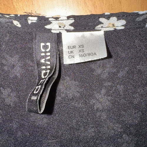H&M floral dress, black and white, XS