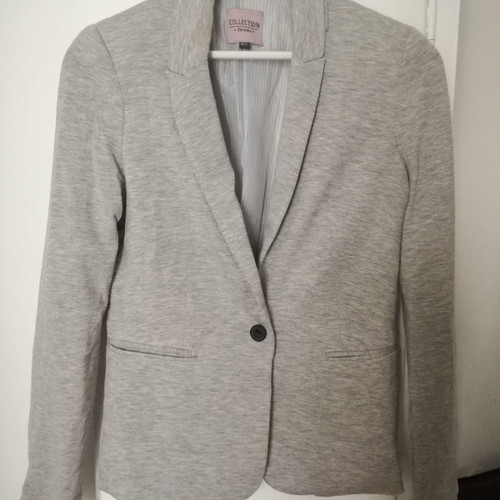 Casual cotton jacket Berska used, grey melange, size medium