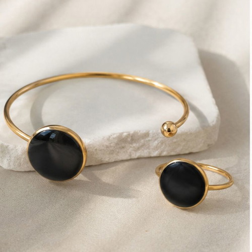 Bracelet and ring set stainless steel, new