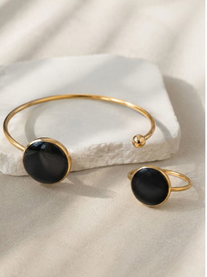 Bracelet and ring set stainless steel, new