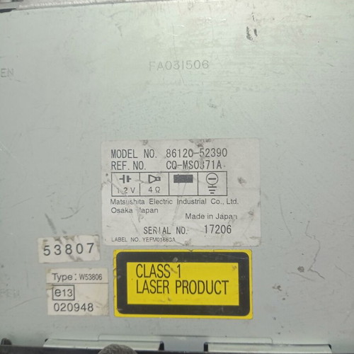 Toyota Yaris radio CD DVD used