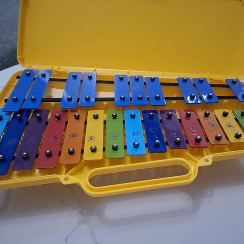 Angel 25-Key Glockenspiel in Yellow Carry Case