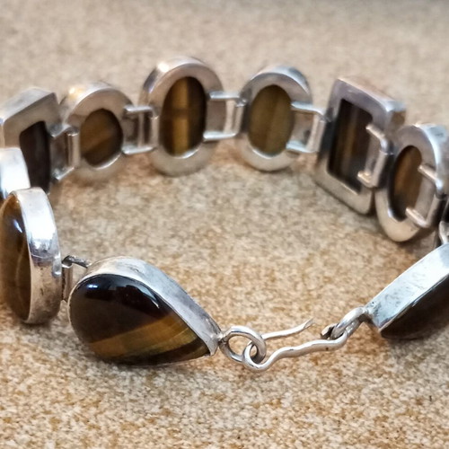 Silver bracelet 925 with tiger's eye like new