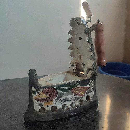 Porcelain Charcoal Iron Decorative Used