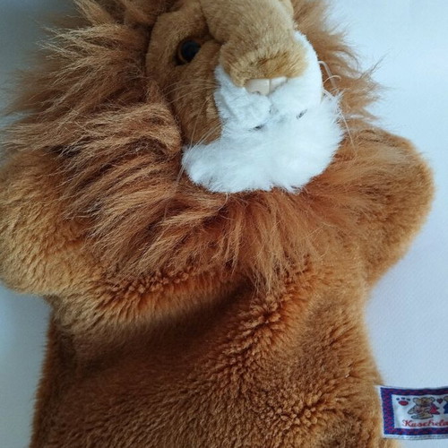 Lion hand puppet for puppet theater used 35 cm