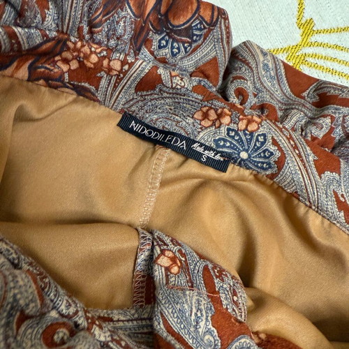 Nidodileda Cairo floral flare pants brown like new, size S