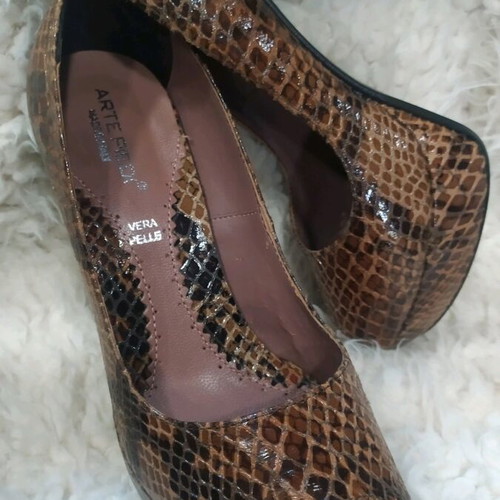 Arte Piedi snakeskin leather pumps like new, size 38