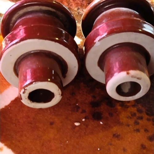 Porcelain insulators used, set of 3, vintage SEK & DEI