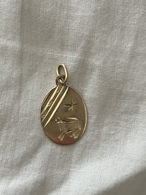 Gold 14k Zodiac Pendant used with hallmark