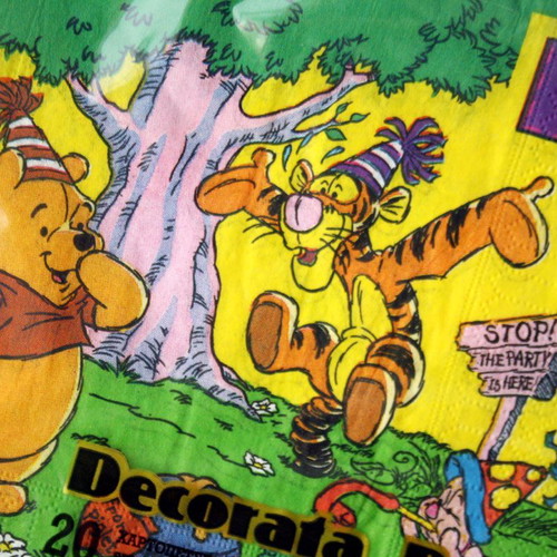 Vintage 90's Winnie the Pooh Tiger party set 20 napkins 10 cups Decorata new