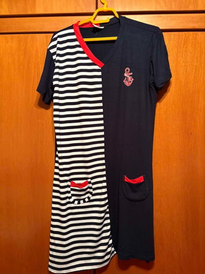 Summer dress like new, size XL, blue and white