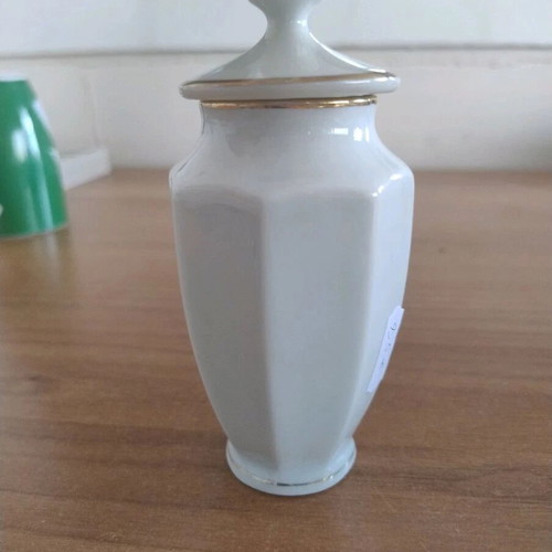 Ceramic decorative vase with lid like new, height 13 cm