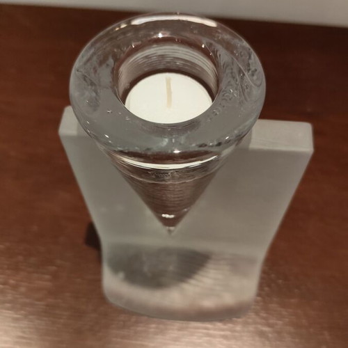 Kosta Boda Ice Age candlestick new, made of crystal