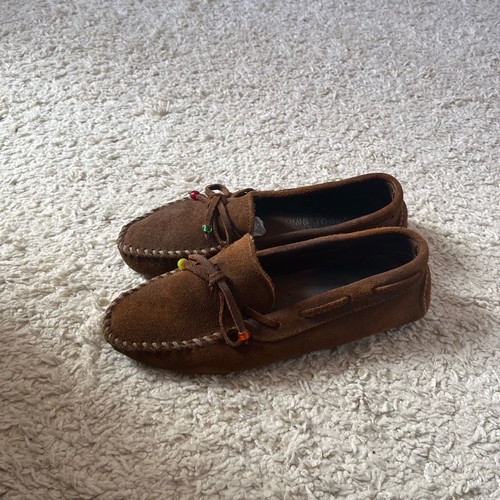 Minnetonka brown suede moccasins used, size 40
