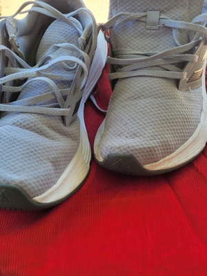 Adidas men's athletic shoes size 44 used, wide fit, black and gray