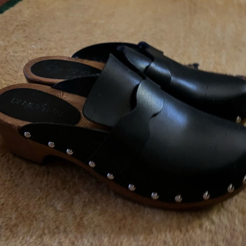 Benetton wooden summer clogs size 40 like new black