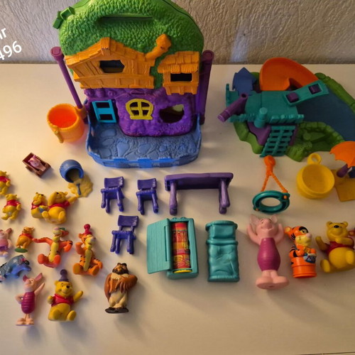 Vintage Winnie the Pooh Mattel 100 Acre Wood playset bundle