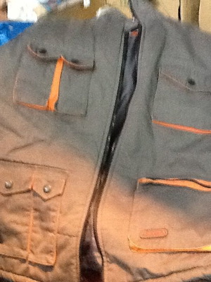 Sleeveless work jacket used, size L, gray