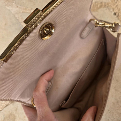 Aldo nude clutch bag used with gold-tone detail