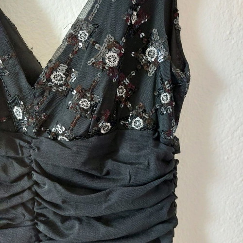 Black dress XL used with sequins and waist honeycomb detail