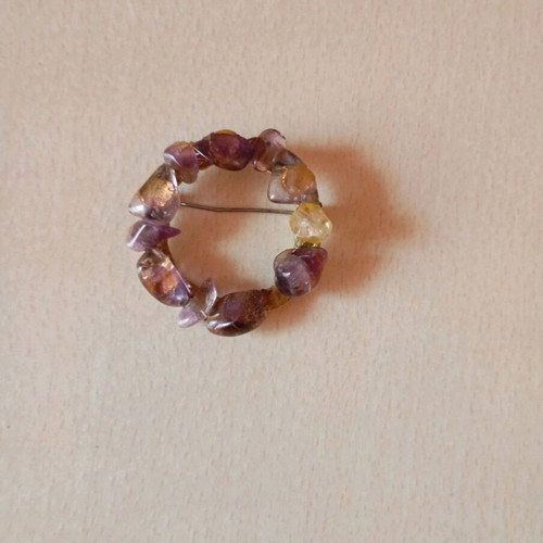 Vintage pin used with purple stones