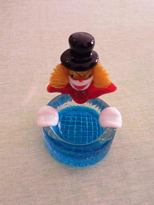 Murano Glass τασάκι κλόουν vide-poche, vintage 1970s
