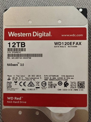 Western Digital HDD 12TB SATA 3 7200rpm new