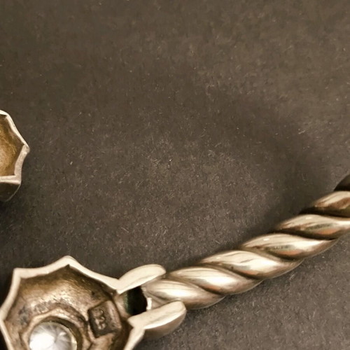 Silver 925 vintage handmade bracelet with zircon like new