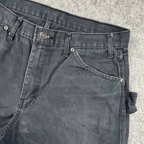 Dickies Carpenter Shorts Black Canvas used W34 Vintage 90s