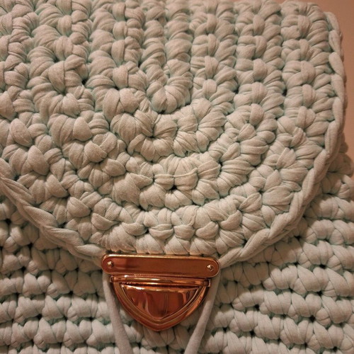 Knitted bagpack like new, turquoise