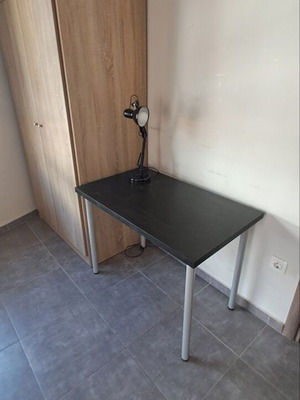 IKEA study desk with Vicko lamp