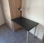 IKEA study desk with Vicko lamp