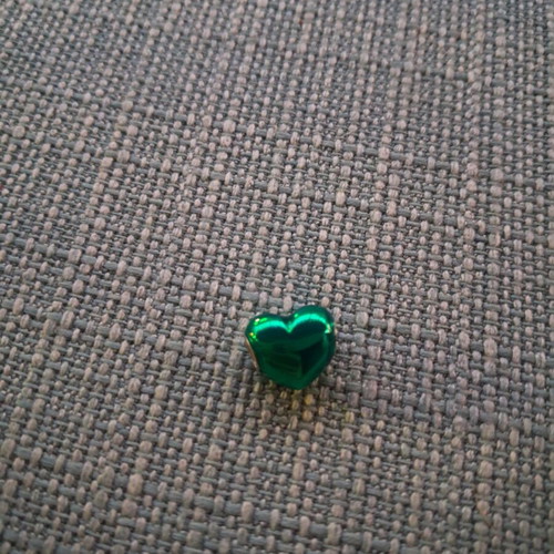 Pandora heart charm with green enamel, like new