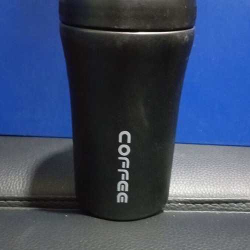 Thermos cup with safety lid and straw 420 ml black new