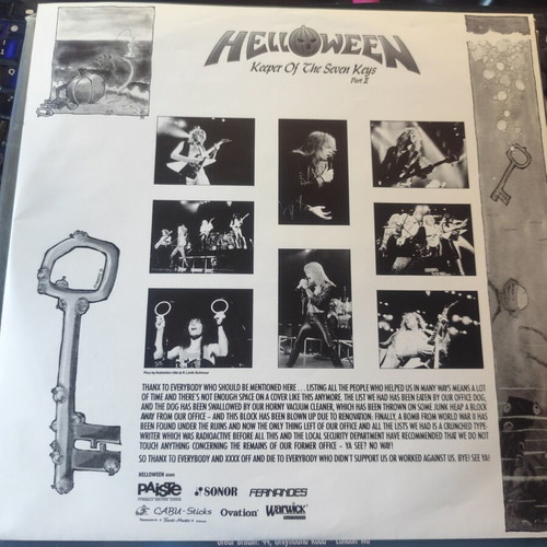 Helloween Keeper of the Seven Keys Pt2 LP first press 1988 like new
