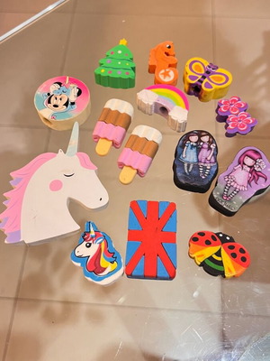 Erasers used, pack of 14 pieces