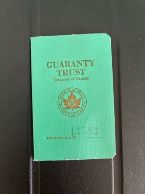 Guaranty Trust Company of Canada βιβλιάριο καταθέσεων του 1970