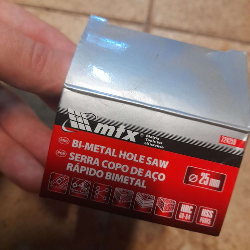 MTX Bimetal Hole Saw 25mm for Metal new
