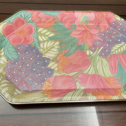 Vintage floral serving tray new