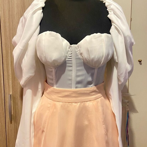 Ethereal salmon pale asymmetrical party skirt like new, size XXS