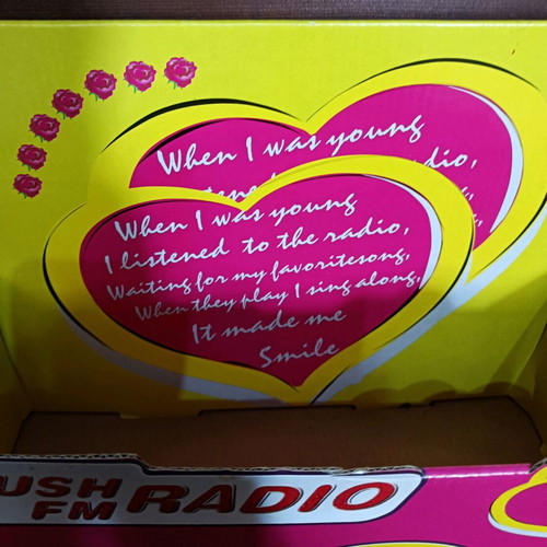 Vintage heart plush radio new