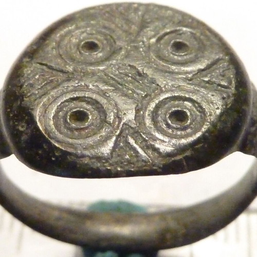 Antique Revival Bronze Ring with Cross used