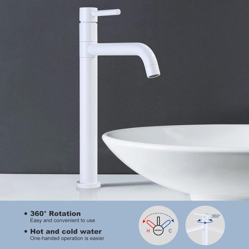 Arcora Sink Faucet new, white high design