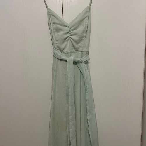H&M dress blue turquoise mint pastel chiffon wedding midi maxi size M like new