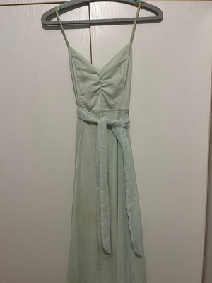 H&M dress blue turquoise mint pastel chiffon wedding midi maxi size M like new