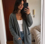 Wool cardigan large gray like new