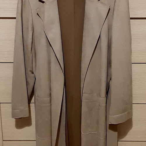 Zara coat XL beige suede new with belt